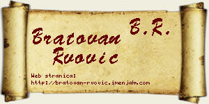 Bratovan Rvović vizit kartica